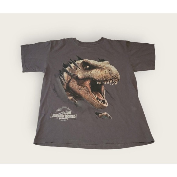 Jurassic World T Shirt Medium Charcoal Gray T-Rex Dinosaur Jurassic Park - Picture 1 of 5
